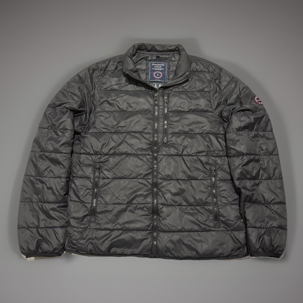 Abercrombie & Fitch Mens Black Lightweight Water Resistant Puffer Jacket Size L